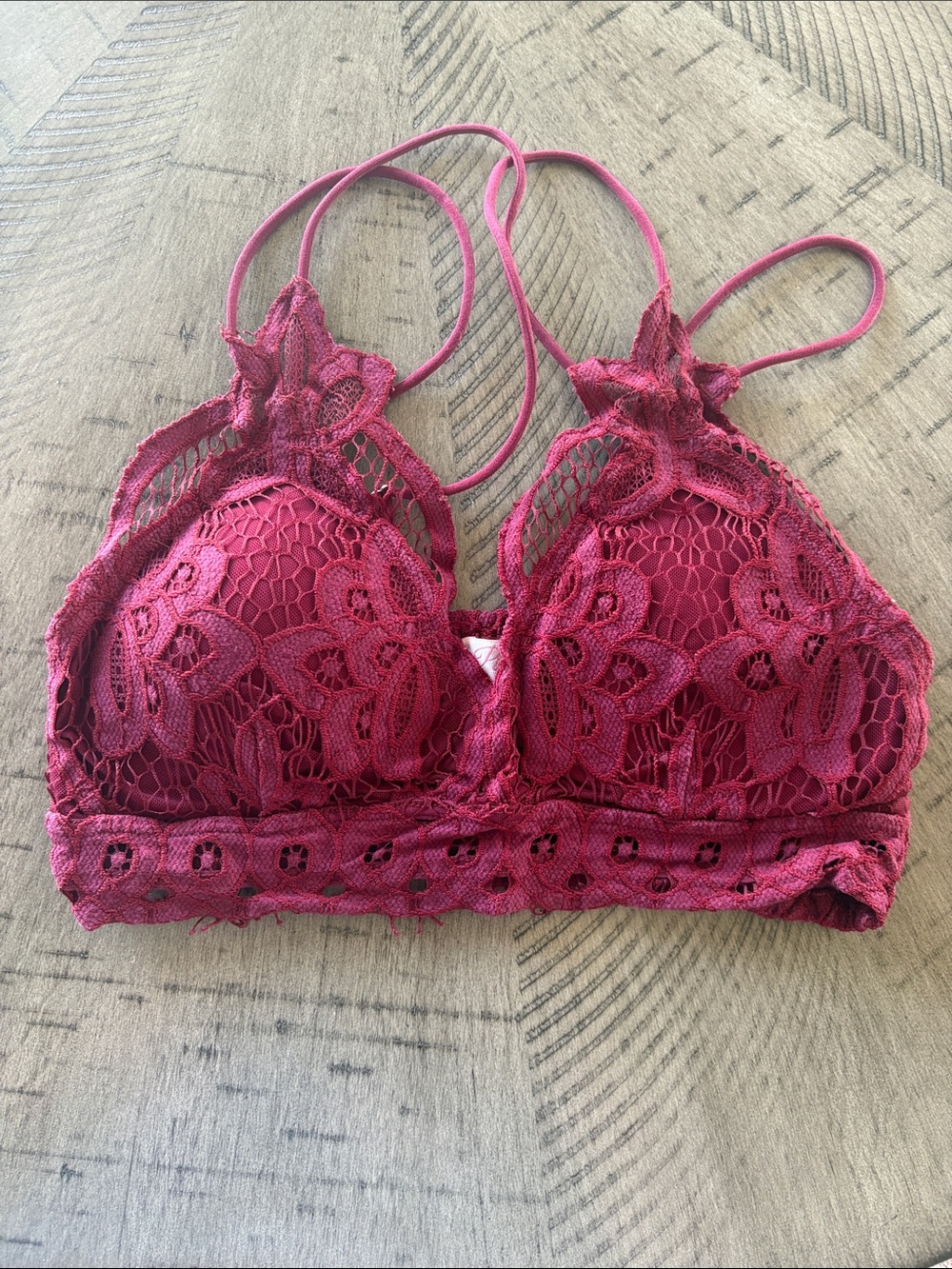 Pink Lily Burgundy Lace Triangle Bralette